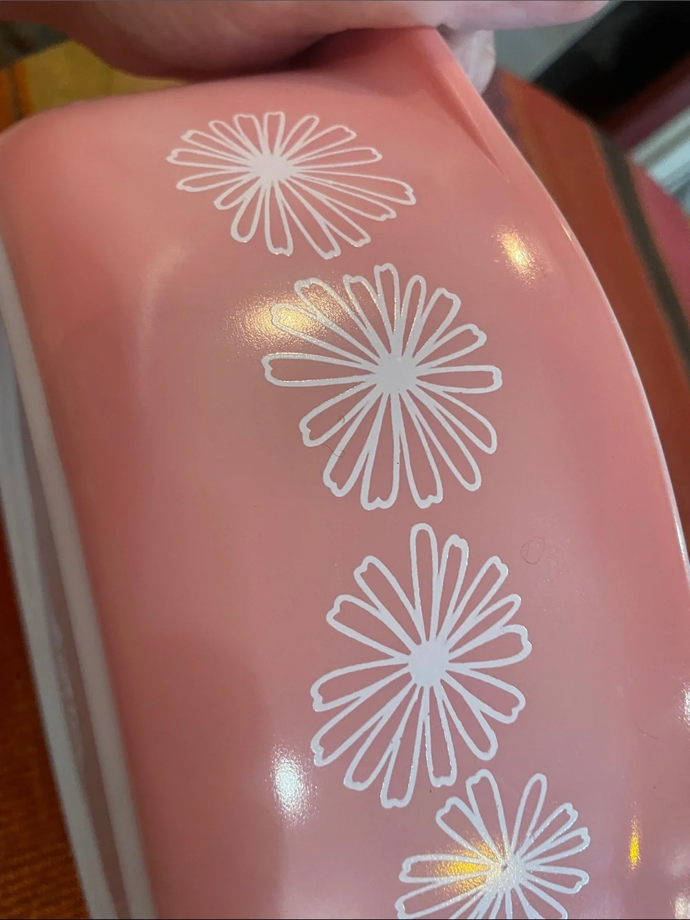 Pyrex Pink Daisy’s manufactured 1956